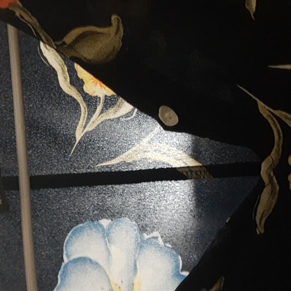 NY&Co Floral Watercolor Print Tank Dress VTG 90s Navy Blue Orange Yellow Size 8 - Picture 14 of 16